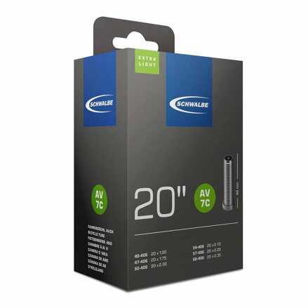 SCHWALBE Schlauch AV7C (40/60-406) 20x1.60–2.35 AV 40 mm Extra Light 100 g