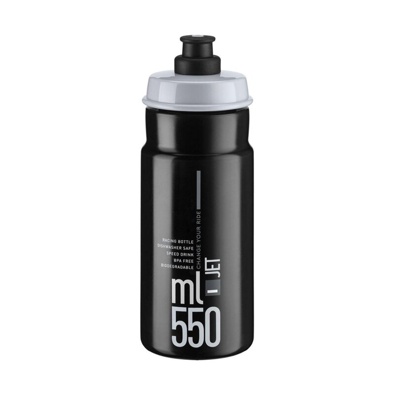ELITE-Flasche JET 550 schwarz-graues Logo ELITE-Flasche JET 550 schwarz-graues Logo