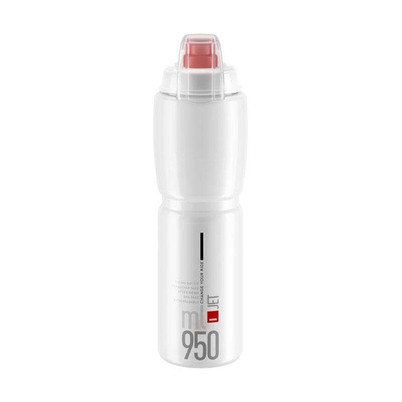 ELITE Trinkflasche JET PLUS 950 transparent, rotes Logo