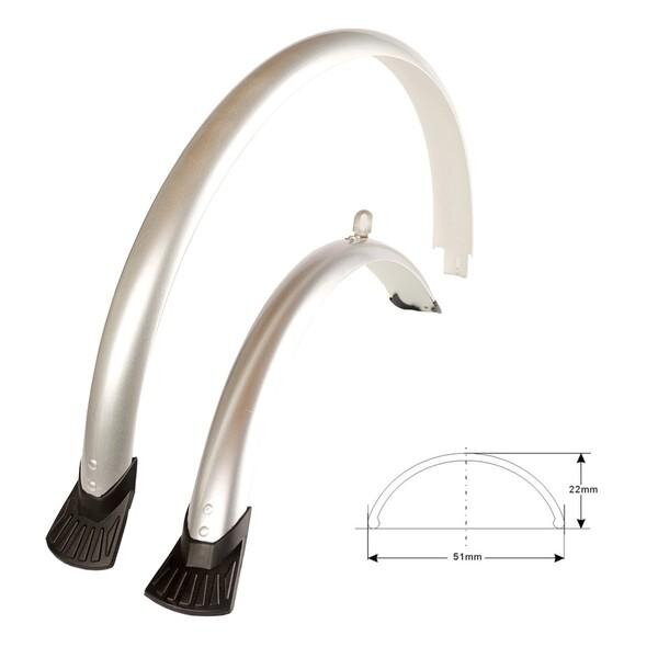 DEMA Schutzbleche Kunststoff 28" silber + Streben DEMA Schutzbleche Kunststoff 28" silber + Streben